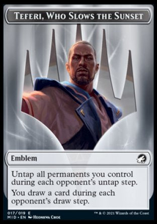 Zombie (005) // Teferi, Who Slows the Sunset Emblem Double-Sided Token [Innistrad: Midnight Hunt Tokens] | L.A. Mood Comics and Games