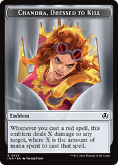 Human (0014) // Emblem - Chandra, Dressed to Kill Double-Sided Token [Innistrad Remastered Tokens] | L.A. Mood Comics and Games