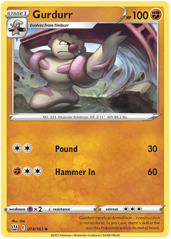Gurdurr (074/163) [Sword & Shield: Battle Styles] | L.A. Mood Comics and Games