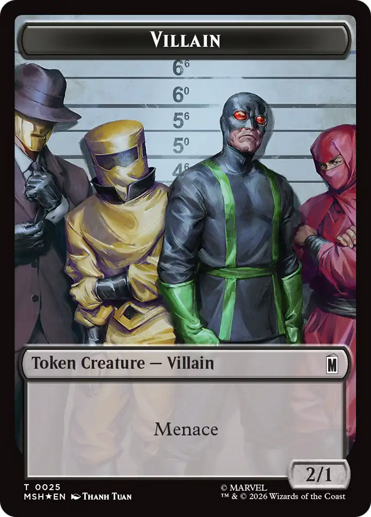 Shapeshifter (018) // Villain (025) Double-Sided Token (Surge Foil) [Marvel Super Heroes Commander Tokens] | L.A. Mood Comics and Games