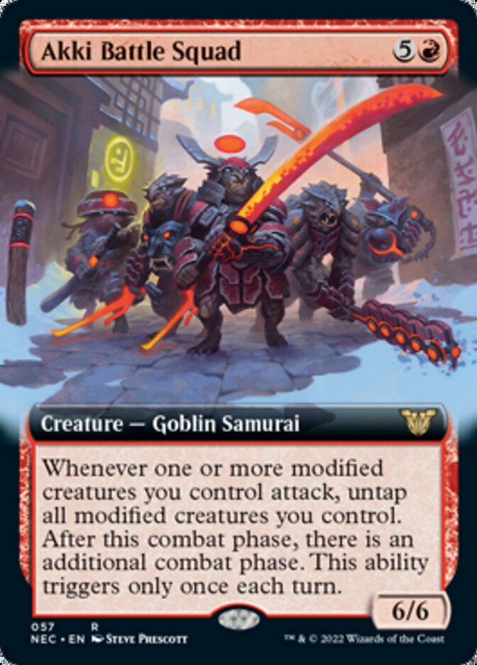 Akki Battle Squad (Extended Art) [Kamigawa: Neon Dynasty Commander] | L.A. Mood Comics and Games