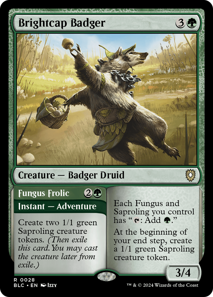 Brightcap Badger // Fungus Frolic [Bloomburrow Commander] | L.A. Mood Comics and Games
