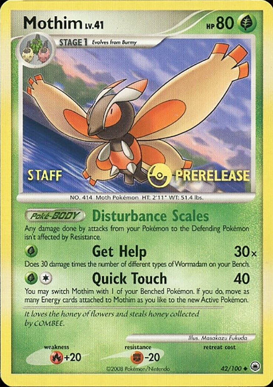 Mothim (42/100) (Staff Prerelease Promo) [Diamond & Pearl: Majestic Dawn] | L.A. Mood Comics and Games