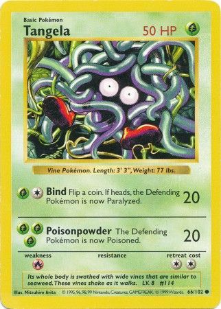 Tangela (66/102) [Base Set Shadowless Unlimited] | L.A. Mood Comics and Games