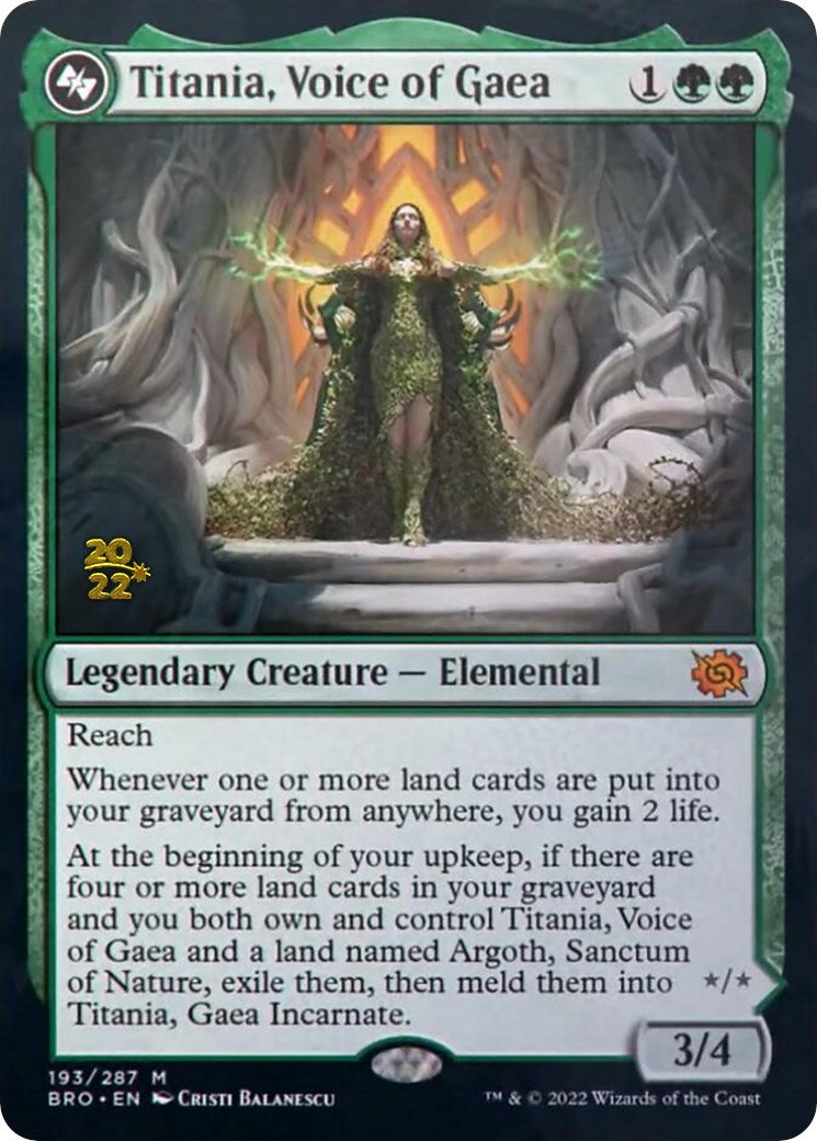 Titania, Voice of Gaea [The Brothers' War Prerelease Promos] | L.A. Mood Comics and Games
