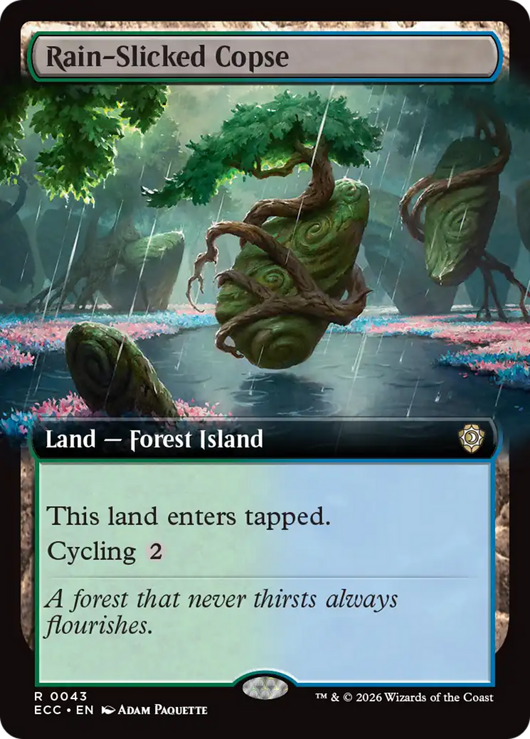 Rain-Slicked Copse (Extended Art) [Lorwyn Eclipsed Commander] | L.A. Mood Comics and Games