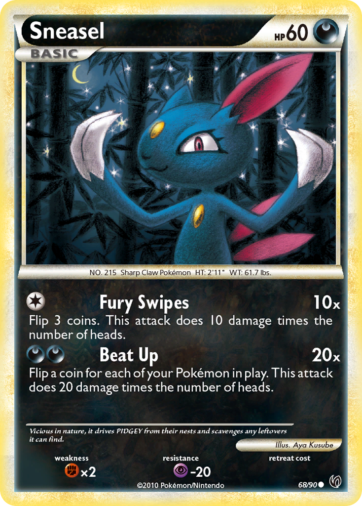 Sneasel (68/90) [HeartGold & SoulSilver: Undaunted] | L.A. Mood Comics and Games