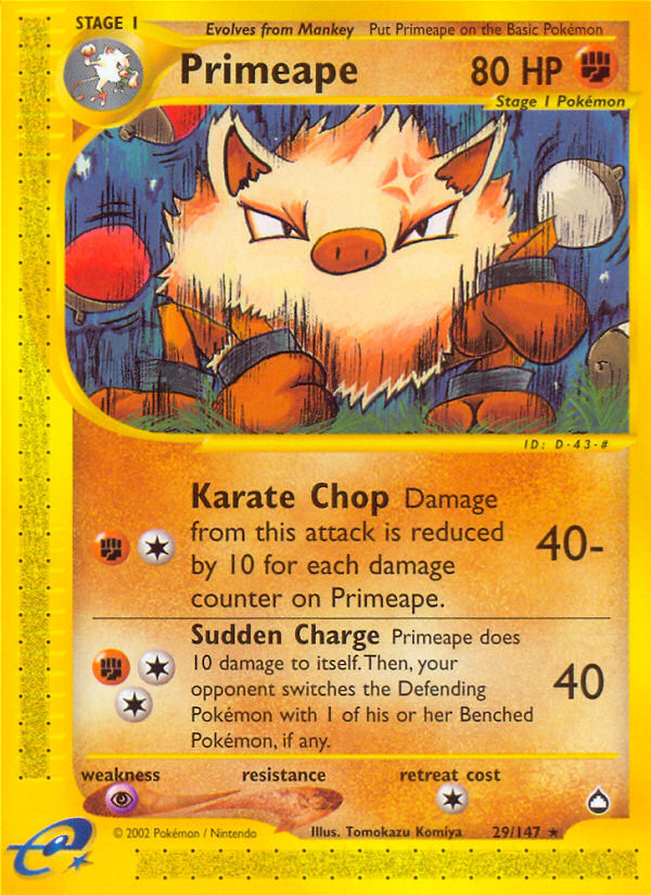 Primeape (29/147) [Aquapolis] | L.A. Mood Comics and Games