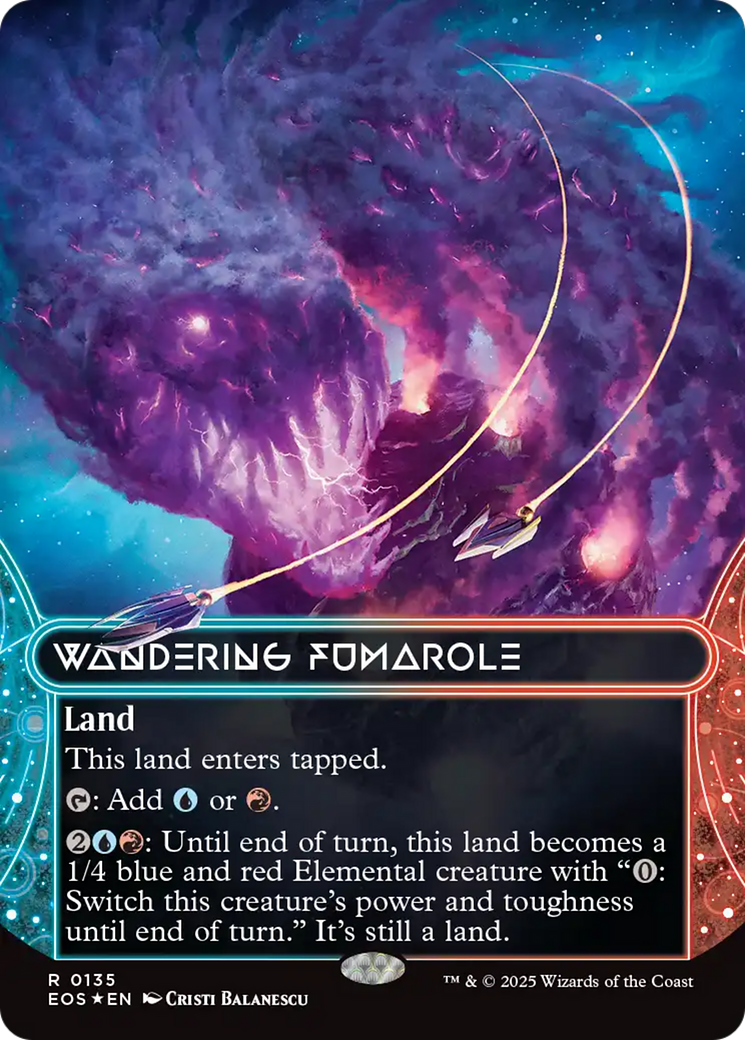 Wandering Fumarole (0135) (Borderless) (Galaxy Foil) [Edge of Eternities: Stellar Sights] | L.A. Mood Comics and Games