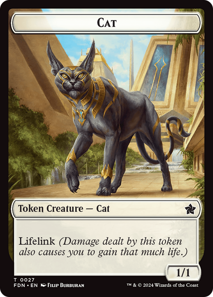 Cat (0027) // Phyrexian Goblin Double-Sided Token [Foundations Tokens] | L.A. Mood Comics and Games