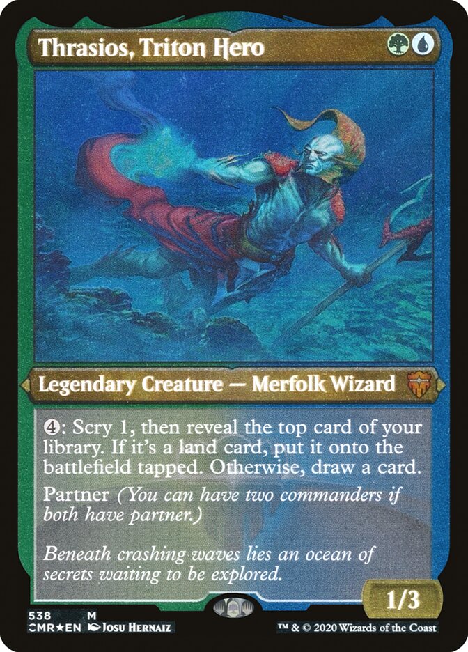 Thrasios, Triton Hero (Etched) [Commander Legends] | L.A. Mood Comics and Games