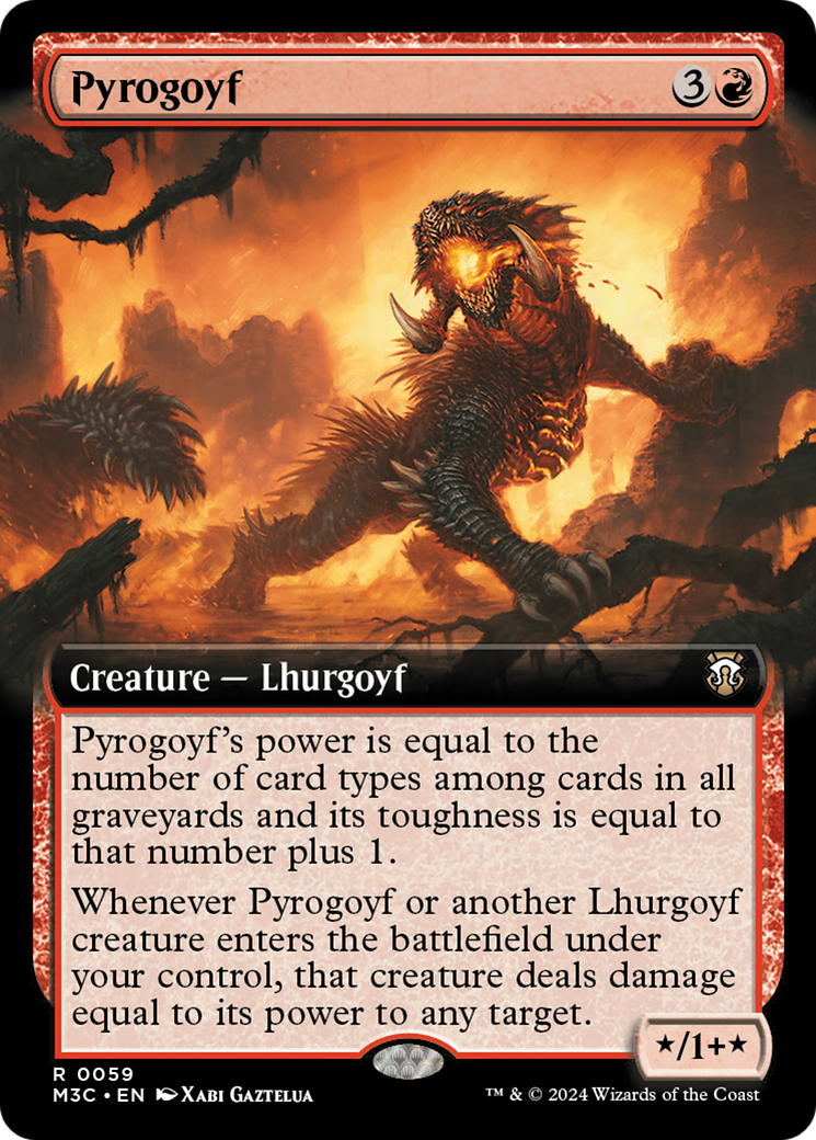 Pyrogoyf (Extended Art) (Ripple Foil) [Modern Horizons 3 Commander] | L.A. Mood Comics and Games