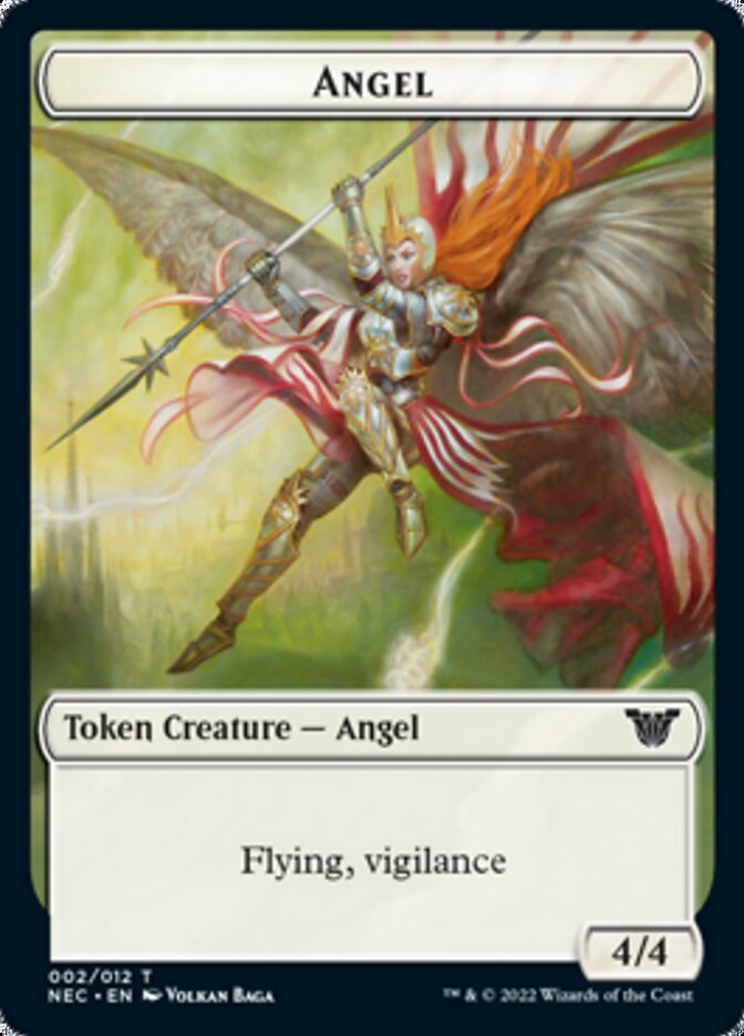 Angel // Elephant Double-Sided Token [Kamigawa: Neon Dynasty Commander Tokens] | L.A. Mood Comics and Games
