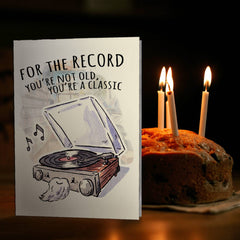 "For the Record" - Music Lover Dad Joke Pun Fathers Day Card | L.A. Mood Comics and Games