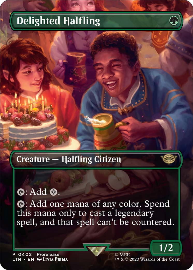 Delighted Halfling (Borderless Alternate Art) [The Lord of the Rings: Tales of Middle-Earth] | L.A. Mood Comics and Games