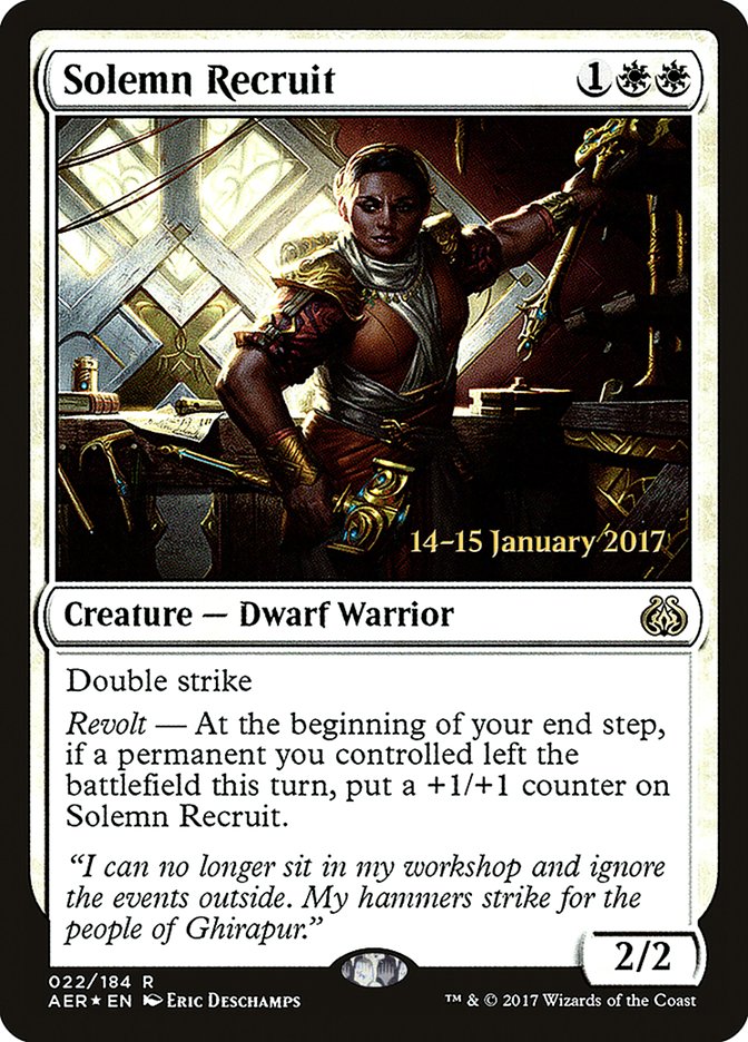 Solemn Recruit [Aether Revolt Prerelease Promos] | L.A. Mood Comics and Games