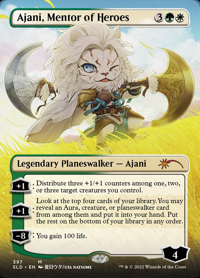 Ajani, Mentor of Heroes (Borderless) [Secret Lair Drop Series] | L.A. Mood Comics and Games