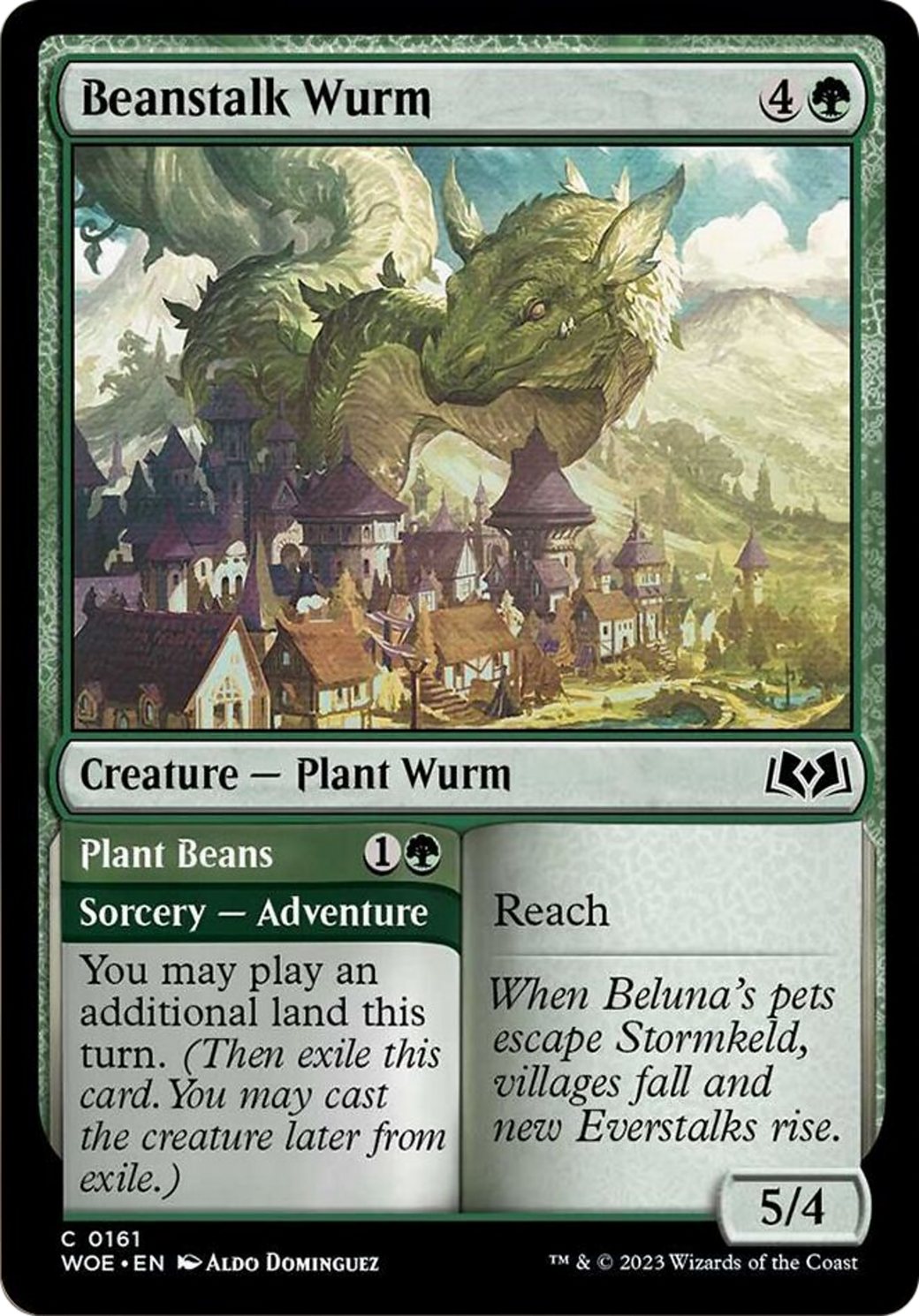 Beanstalk Wurm // Plant Beans [Wilds of Eldraine] | L.A. Mood Comics and Games
