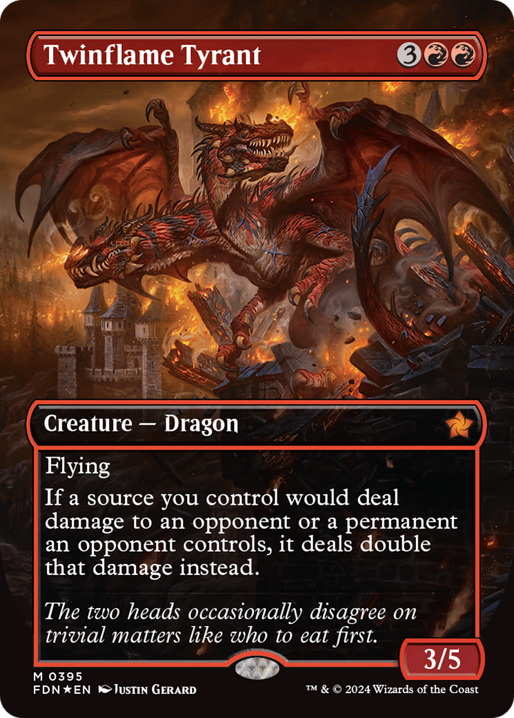Twinflame Tyrant (Borderless) (Mana Foil) [Foundations] | L.A. Mood Comics and Games