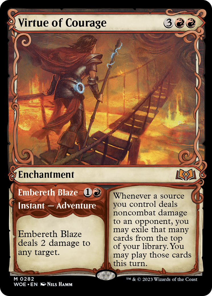 Virtue of Courage // Embereth Blaze (Showcase) [Wilds of Eldraine] | L.A. Mood Comics and Games