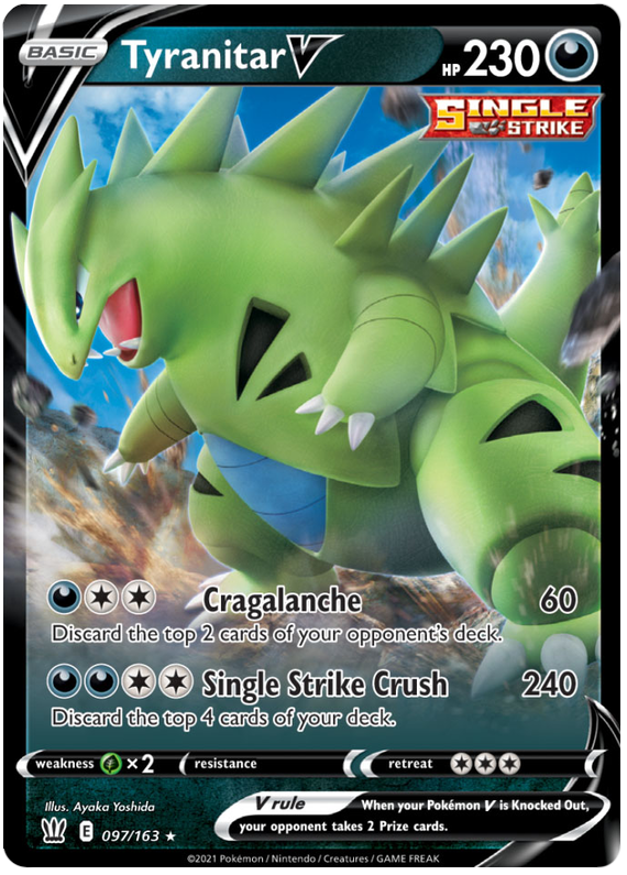Tyranitar V (097/163) [Sword & Shield: Battle Styles] | L.A. Mood Comics and Games
