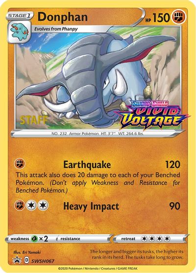 Donphan (SWSH067) (Staff Prerelease Promo) [Sword & Shield: Black Star Promos] | L.A. Mood Comics and Games
