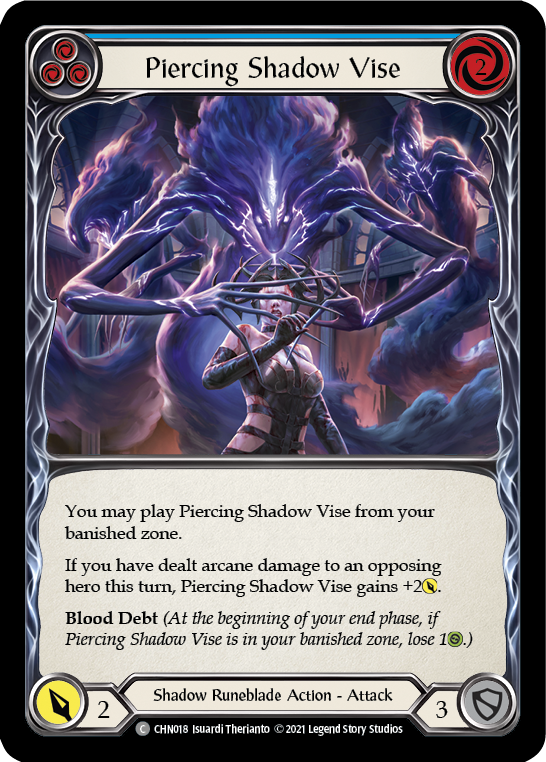 Piercing Shadow Vise (Blue) [CHN018] (Monarch Chane Blitz Deck) | L.A. Mood Comics and Games