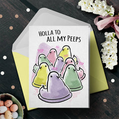 "Holla to my Peeps" Funny Peep Candy Card Happy Easter Card | L.A. Mood Comics and Games