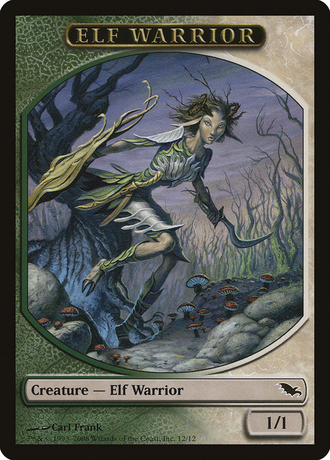 Elf Warrior Token (12/12) [Shadowmoor Tokens] | L.A. Mood Comics and Games
