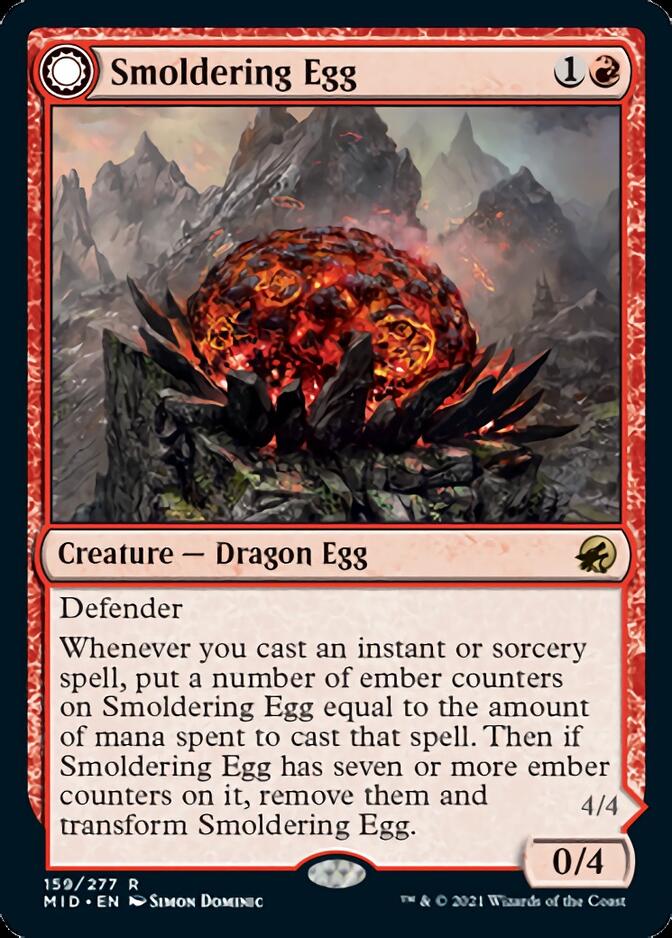 Smoldering Egg // Ashmouth Dragon [Innistrad: Midnight Hunt] | L.A. Mood Comics and Games