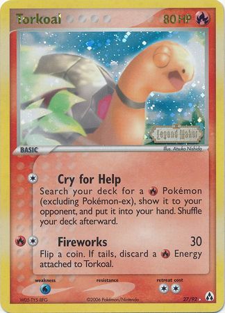 Torkoal (27/92) (Stamped) [EX: Legend Maker] | L.A. Mood Comics and Games