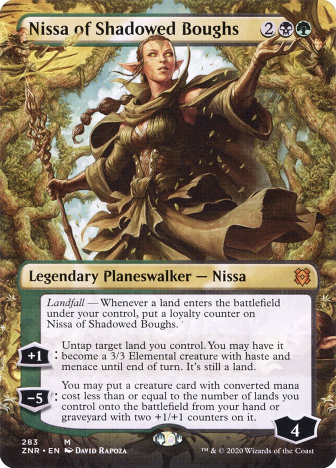 Nissa of Shadowed Boughs (Borderless) [Zendikar Rising] | L.A. Mood Comics and Games