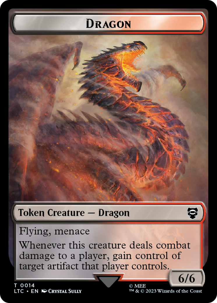 Dragon // Wraith Double-Sided Token [The Lord of the Rings: Tales of Middle-Earth Commander Tokens] | L.A. Mood Comics and Games