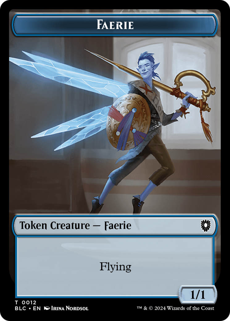 Phyrexian Golem // Faerie Double-Sided Token [Bloomburrow Commander Tokens] | L.A. Mood Comics and Games