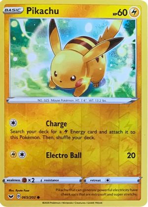 Pikachu (065/202) (Reverse Cosmos Holo) [Sword & Shield: Base Set] | L.A. Mood Comics and Games