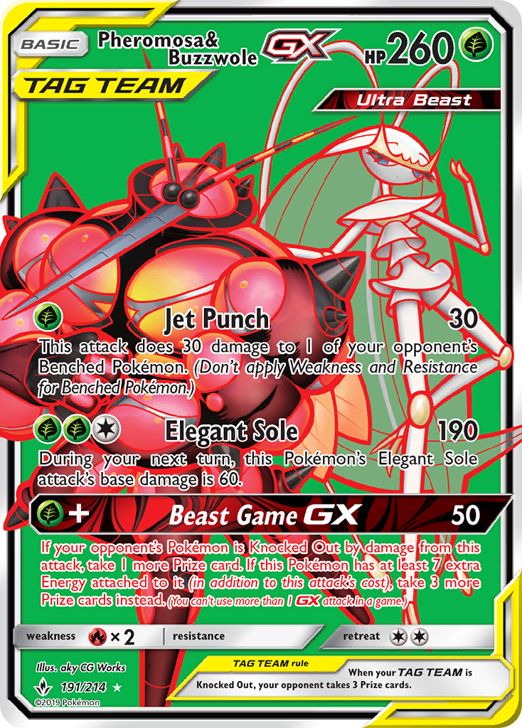Pheromosa & Buzzwole GX (191/214) [Sun & Moon: Unbroken Bonds] | L.A. Mood Comics and Games