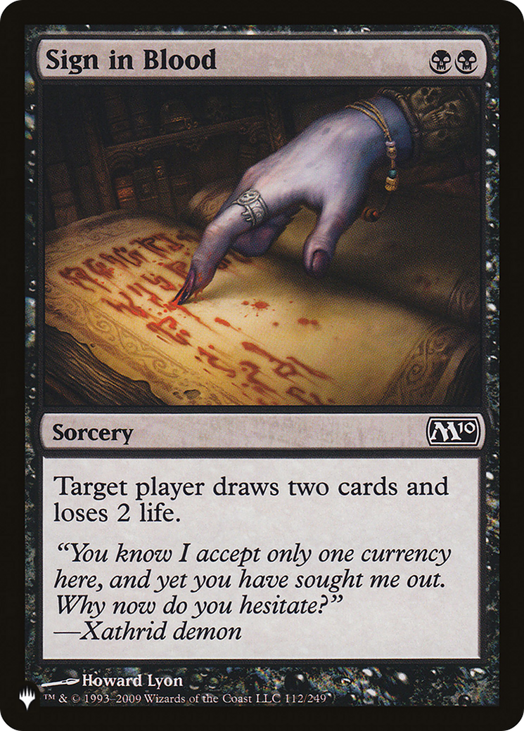 Sign in Blood (M10) [The List] | L.A. Mood Comics and Games