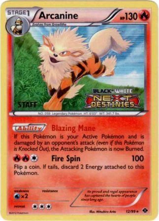 Arcanine (12/99) (Staff Prerelease Promo) [Black & White: Black Star Promos] | L.A. Mood Comics and Games