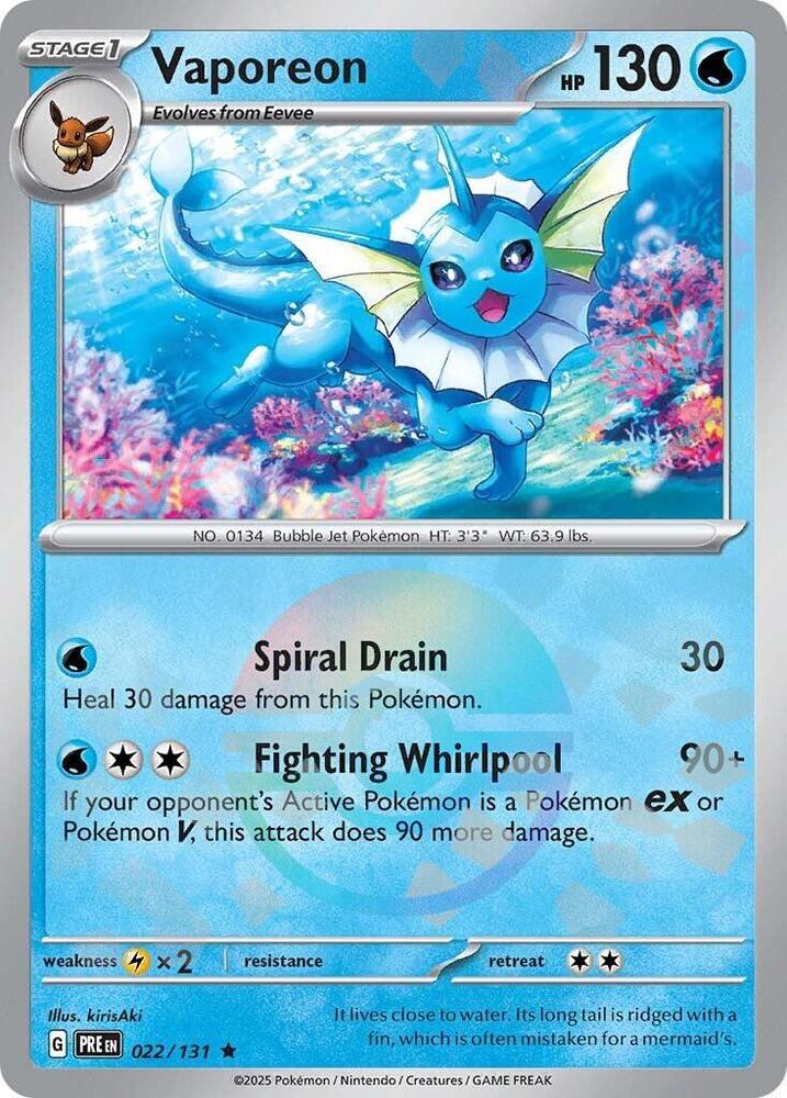 Vaporeon (022/131) (Poke Ball Pattern) [Scarlet & Violet: Prismatic Evolutions] | L.A. Mood Comics and Games