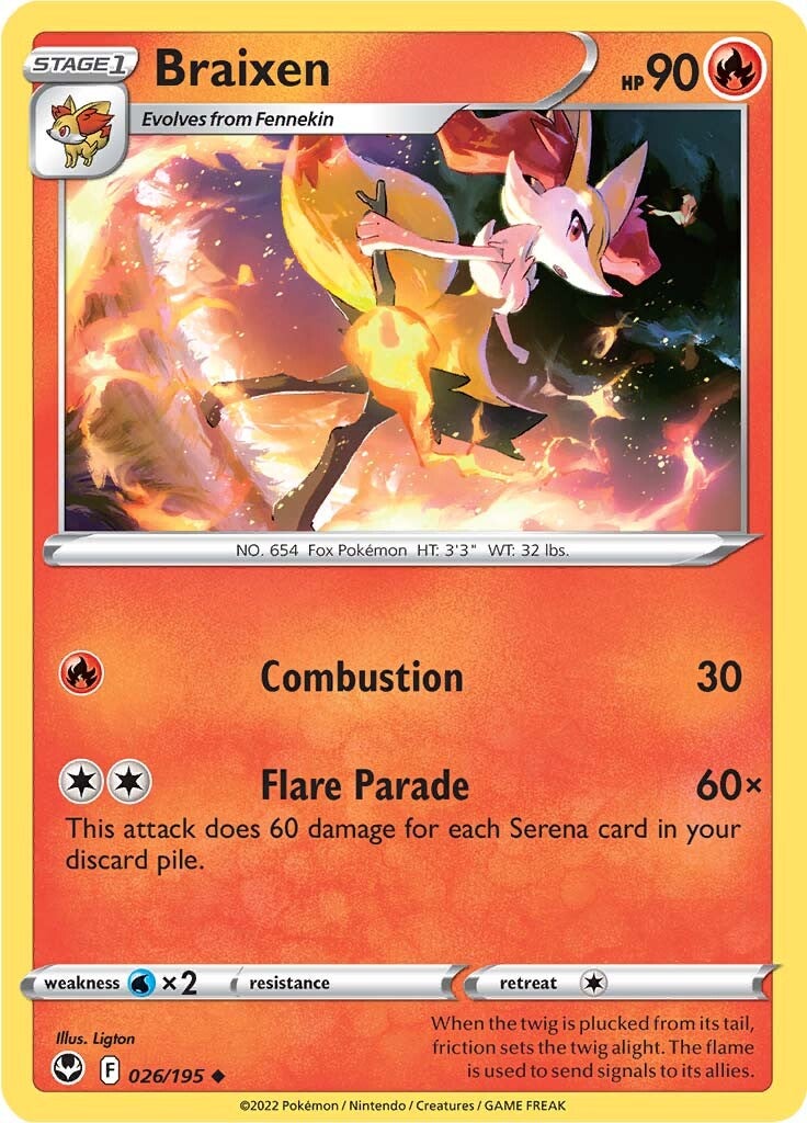 Braixen (026/195) [Sword & Shield: Silver Tempest] | L.A. Mood Comics and Games