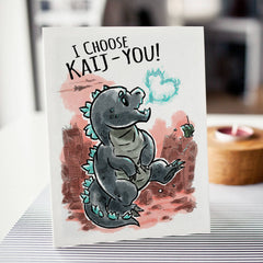 "I Choose Kai-ju" - Monster Valentines Couples Love Card | L.A. Mood Comics and Games