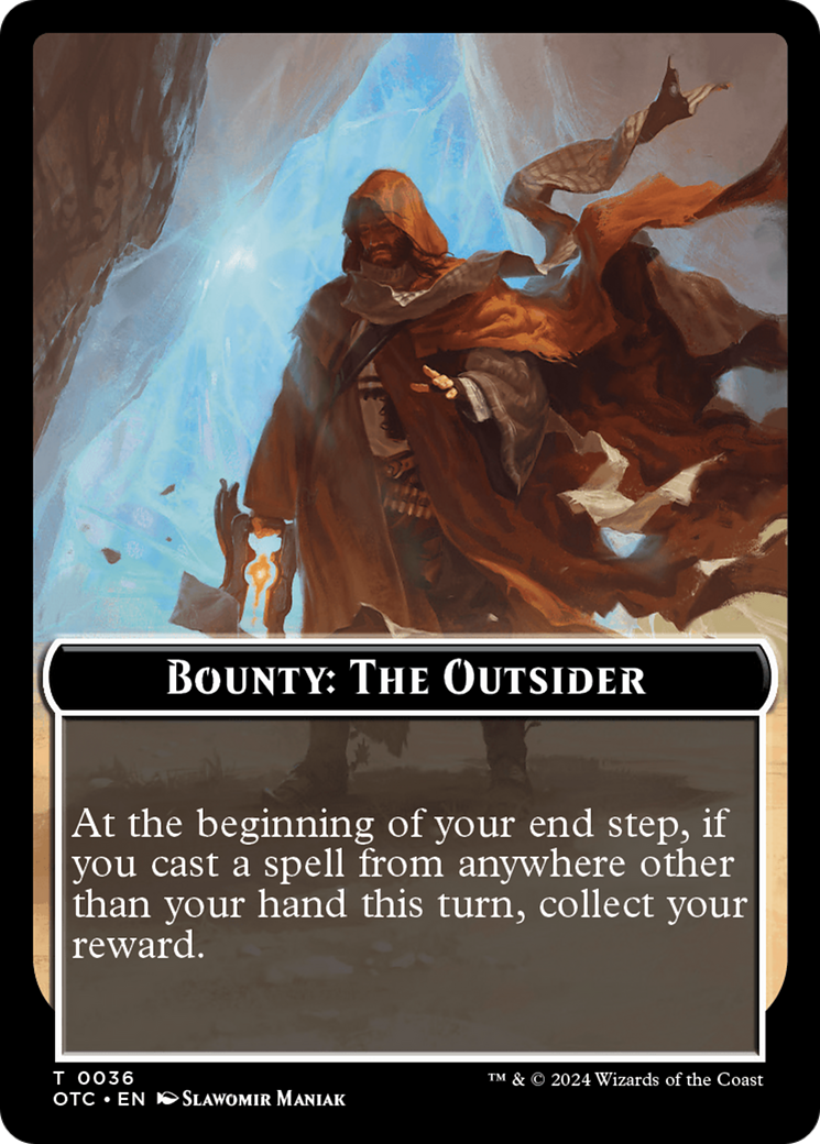 Bounty: The Outsider // Bounty Rules Double-Sided Token [Outlaws of Thunder Junction Commander Tokens] | L.A. Mood Comics and Games