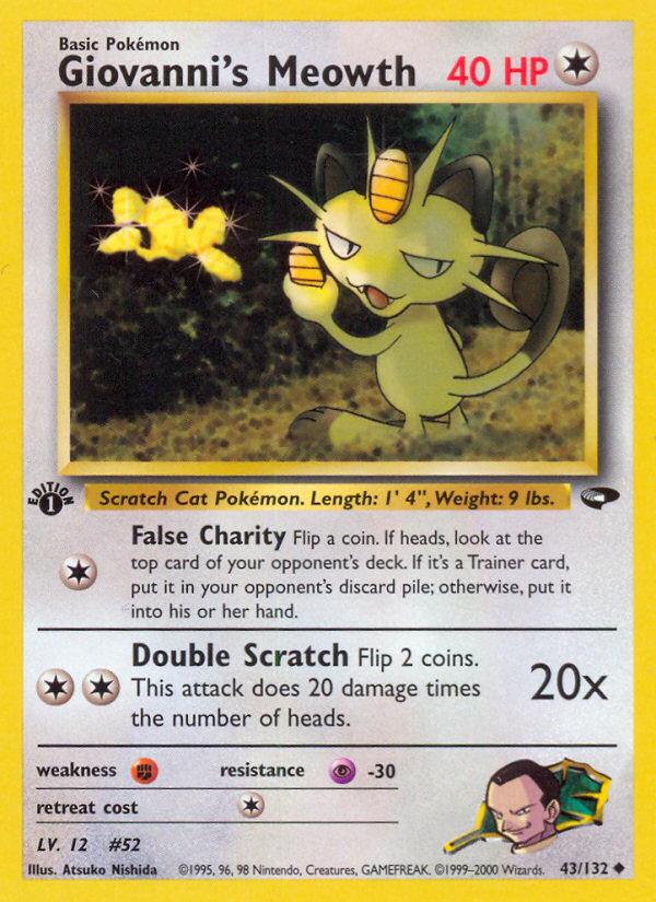 Giovanni's Meowth (43/132) [Gym Challenge 1st Edition] | L.A. Mood Comics and Games