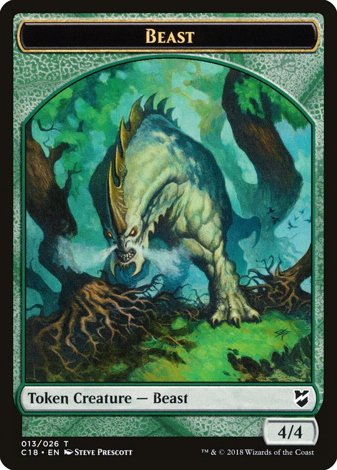 Cat Warrior // Beast (013) Double-Sided Token [Commander 2018 Tokens] | L.A. Mood Comics and Games