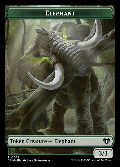 Clue // Elephant Double-Sided Token [Commander Masters Tokens] | L.A. Mood Comics and Games