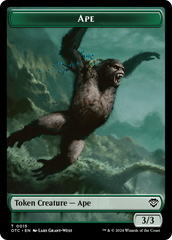 Ape // Shark Double-Sided Token [Outlaws of Thunder Junction Commander Tokens] | L.A. Mood Comics and Games