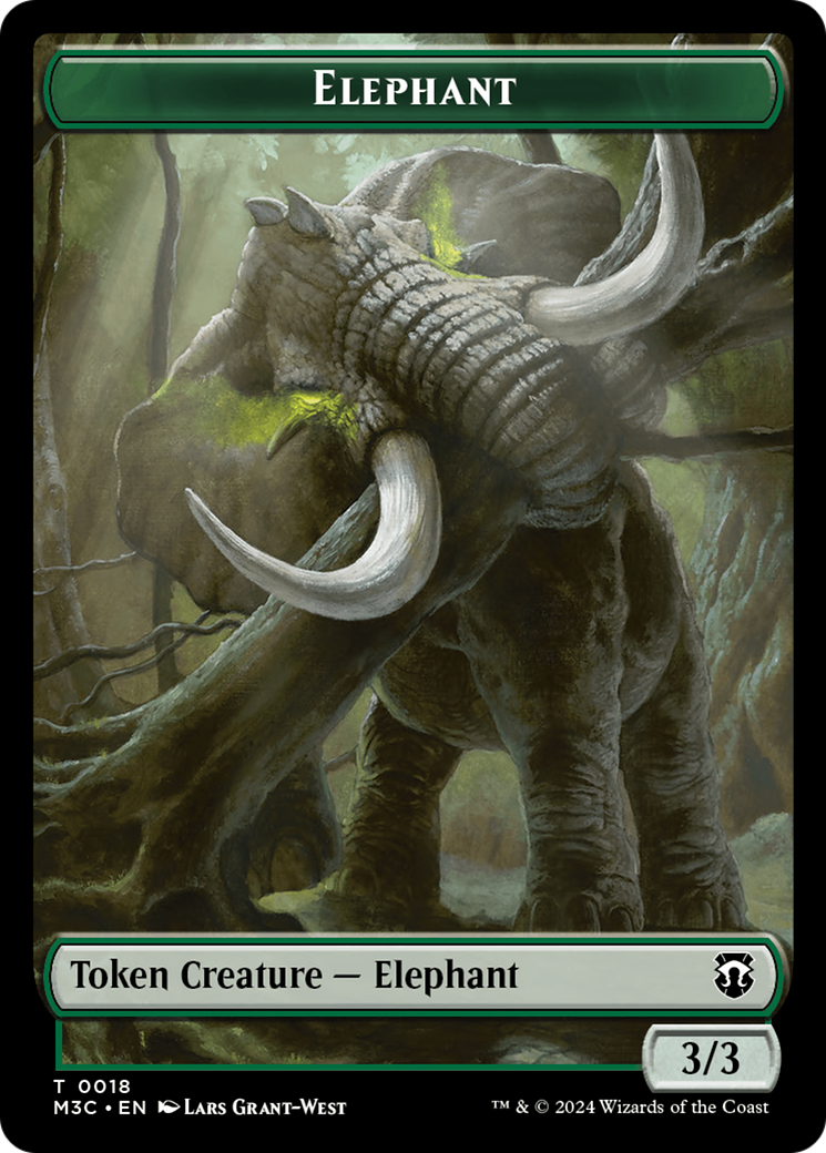 Elephant (Ripple Foil) // Beast (0016) Double-Sided Token [Modern Horizons 3 Commander Tokens] | L.A. Mood Comics and Games