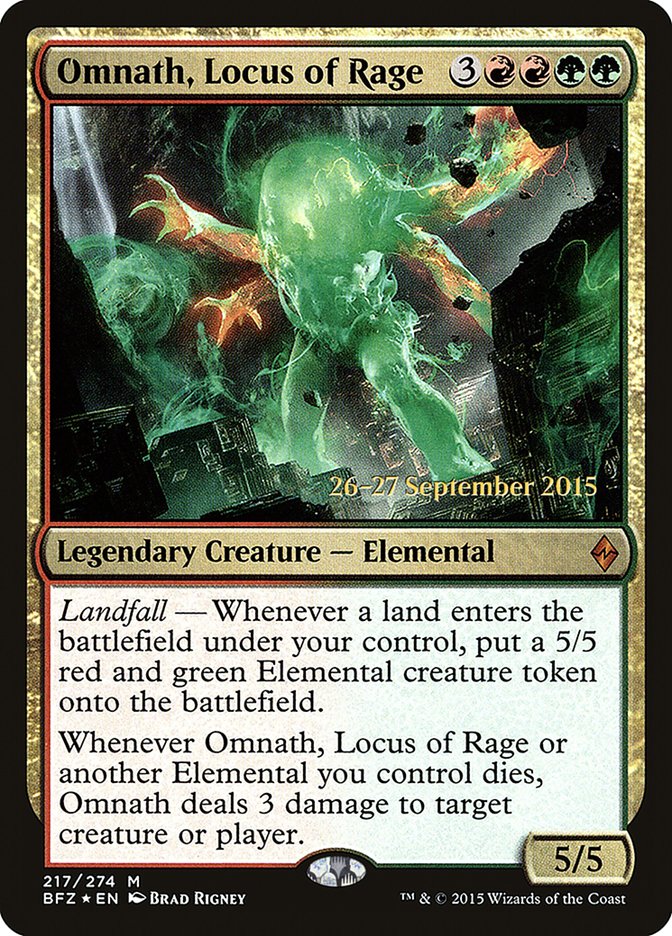 Omnath, Locus of Rage [Battle for Zendikar Prerelease Promos] | L.A. Mood Comics and Games