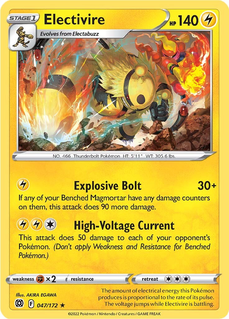 Electivire (047/172) [Sword & Shield: Brilliant Stars] | L.A. Mood Comics and Games