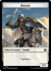 Knight (7) // Spirit (14) Double-Sided Token [March of the Machine Commander Tokens] | L.A. Mood Comics and Games